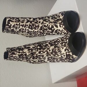 Calvin Klein White and Brown Ankle Booties Modern Design